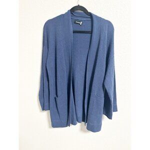 Naadam‎ Womens Cashmere Open Front Cardigan Sweater Long Sleeve Blue Small